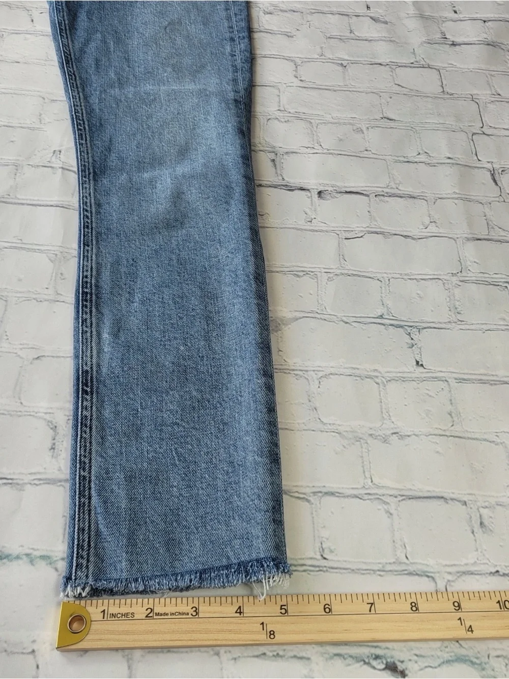 ✅ Agolde High-Rise Light Blue Slim Leg Leg Jeans raw hem size 24